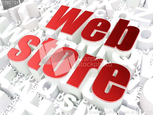 Image of SEO web design concept: Web Store on alphabet background