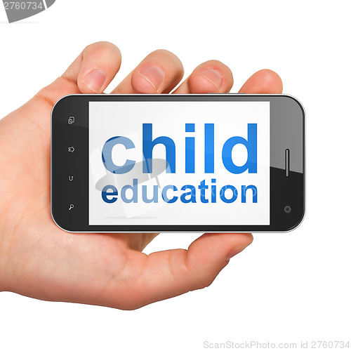 Image of Education concept: Child Education on smartphone