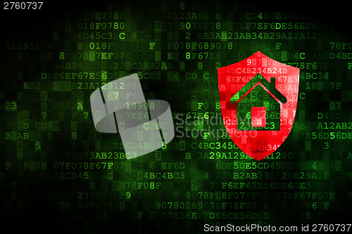 Image of Safety concept: Shield on digital background