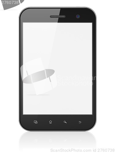Image of Black abstract mini tablet computer (tablet pc) on white backgro