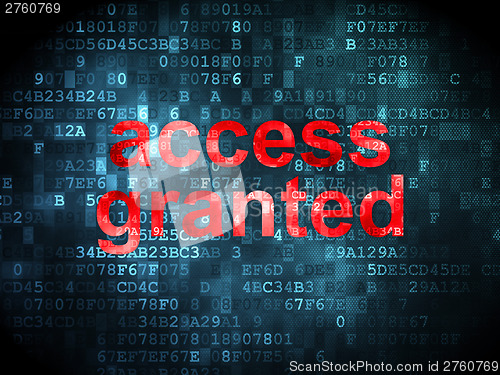 Image of Security concept: Access Granted on digital background