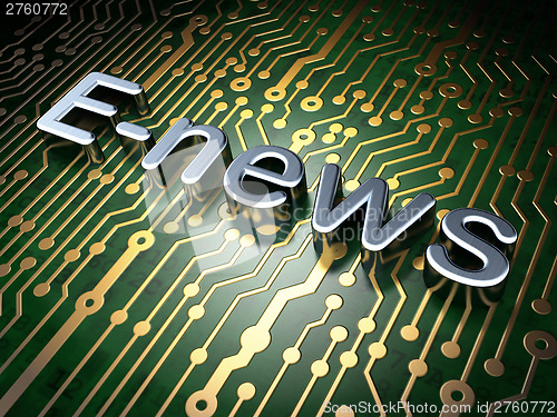 Image of News concept: E-news on circuit board background