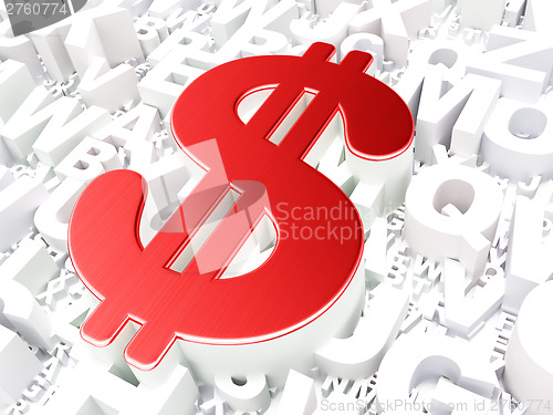 Image of Currency concept: Dollar on alphabet background