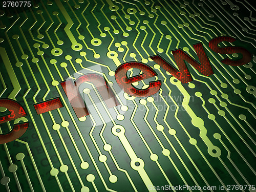 Image of News concept: E-news on circuit board background