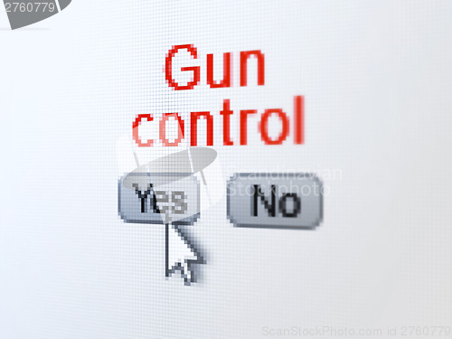 Image of Safety concept: Gun Control on digital computer screen