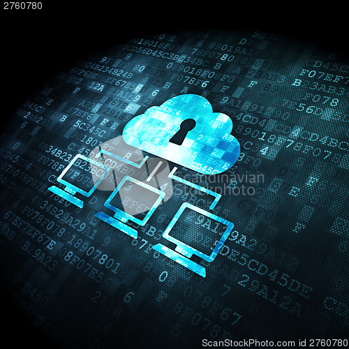 Image of Cloud technology concept: Cloud Network on digital background