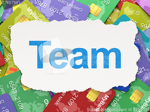 Image of Business concept: Team on Credit Card background