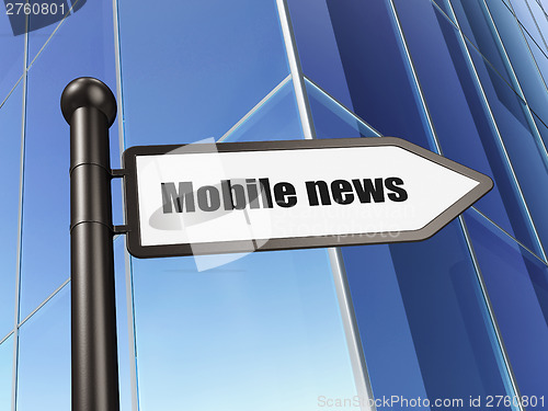 Image of News concept: Mobile News on Building background