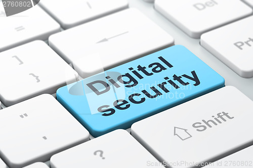 Image of Safety concept: Digital Security on computer keyboard background