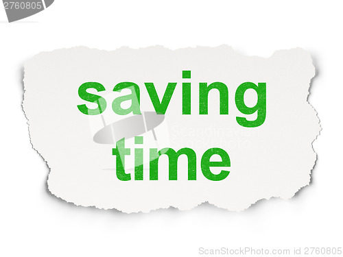 Image of Time concept: Saving Time on Paper background