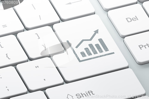 Image of Marketing concept: Growth Graph on computer keyboard background