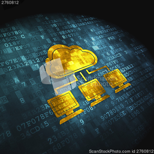 Image of Networking concept: Cloud Network on digital background