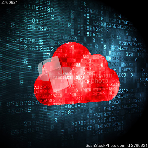 Image of Cloud computing concept: Cloud on digital background