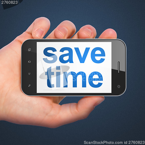 Image of Time concept: Save Time on smartphone