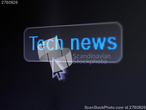 Image of News concept: Tech News on digital button background