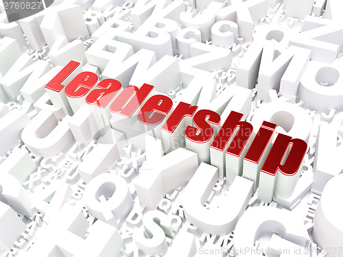 Image of Finance concept: Leadership on alphabet background