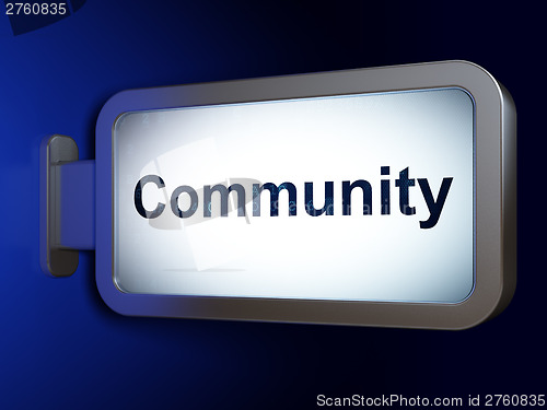 Image of Social media concept: Community on billboard background