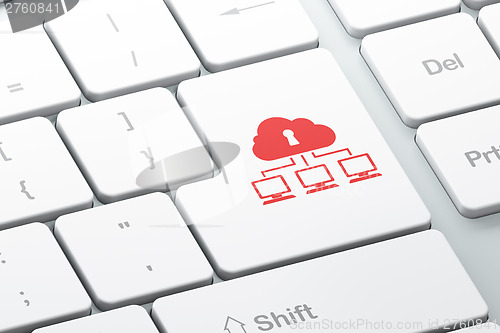 Image of Networking concept: Cloud Network on computer keyboard backgroun