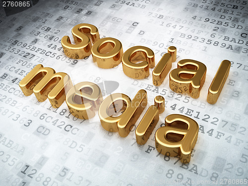 Image of Golden Social Media on digital background