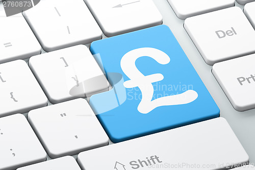 Image of Currency concept: Pound on computer keyboard