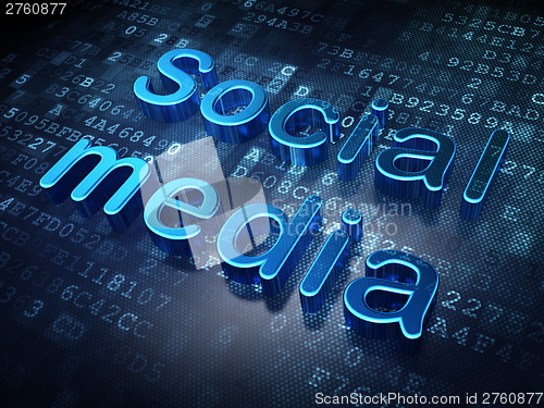 Image of Social media concept: Blue Social Media on digital