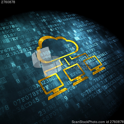 Image of Cloud computing concept: Cloud Network on digital background