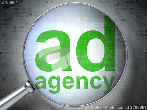 Image of Marketing concept: Ad Agency with optical glass