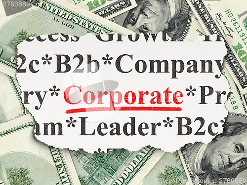 Image of Finance concept: Corporate on Money background
