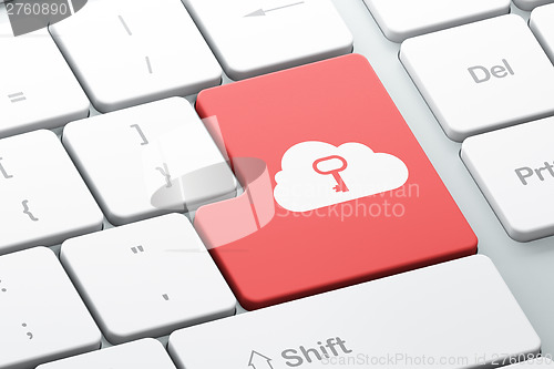 Image of Technology concept: Cloud Whis Key on computer keyboard ba