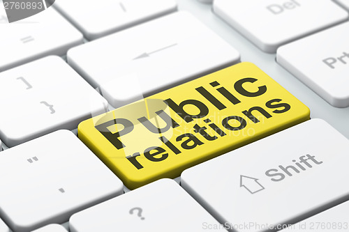 Image of Marketing concept: Public Relations on computer keyboard backgro