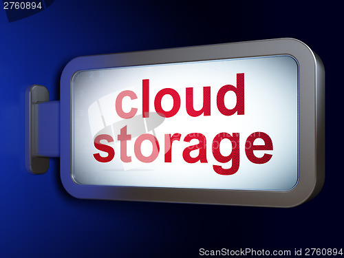 Image of Cloud technology concept: Cloud Storage on billboard background