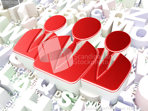 Image of Advertising concept: Business People on alphabet background