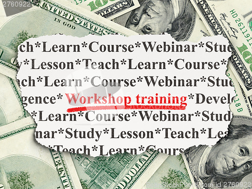 Image of Education concept: Workshop Training on Money background