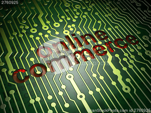 Image of Finance concept: Online Commerce on circuit board background