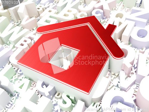 Image of Security concept: Home on alphabet background
