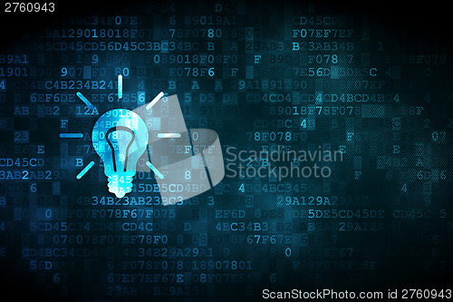 Image of Business concept: Light Bulb on digital background