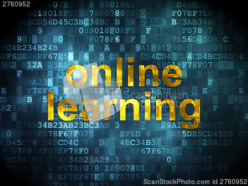 Image of Education concept: Online Learning on digital background