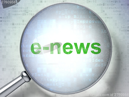 Image of News concept: E-news with optical glass