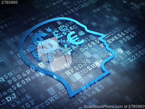 Image of Marketing concept: Blue Finance Symbol on digital background