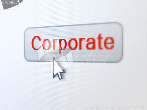 Image of Finance concept: Corporate on digital button background