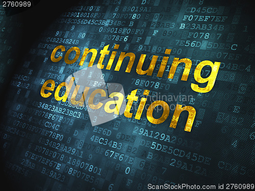 Image of Education concept: Continuing Education on digital background