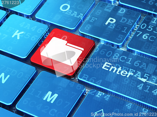 Image of Business concept: computer keyboard with Folder