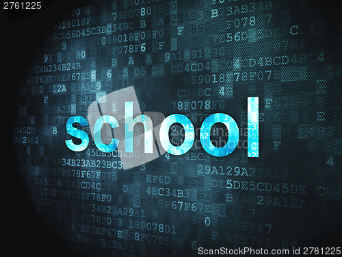 Image of Education concept: School on digital background