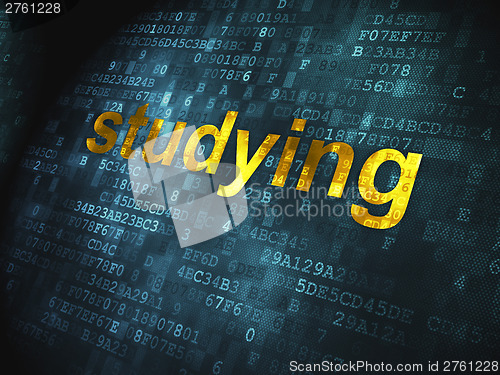 Image of Education concept: Studying on digital background