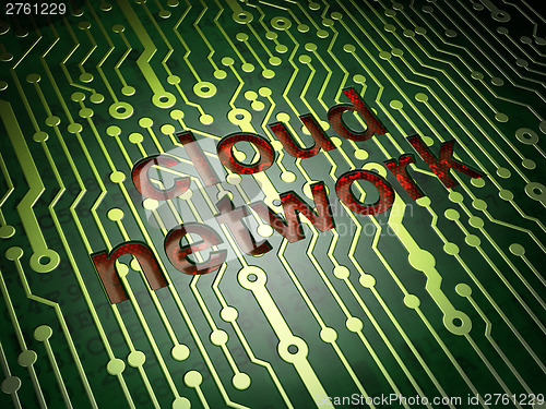 Image of Networking concept: Cloud Network on circuit board