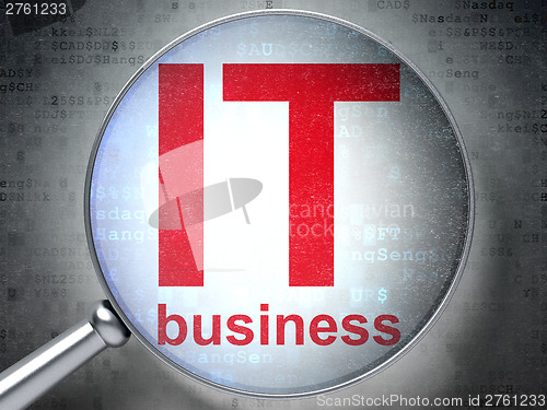 Image of Finance concept: IT Business with optical glass