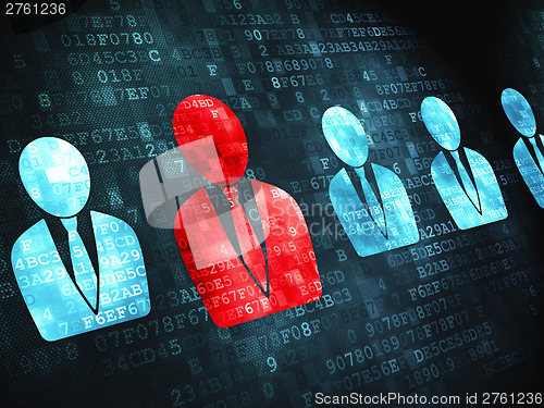 Image of Finance concept: Business Man on digital background