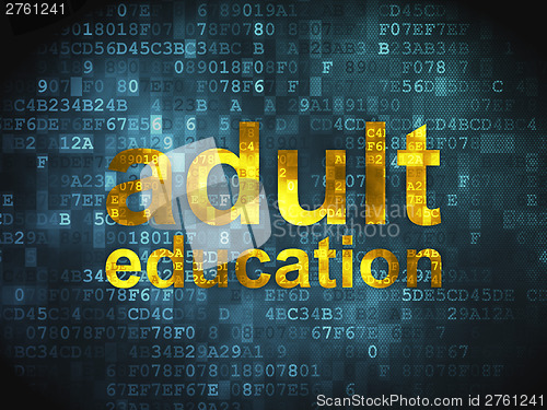Image of Education concept: Adult Education on digital background