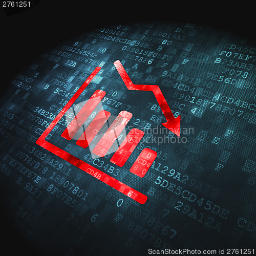 Image of Business concept: Decline Graph on digital background