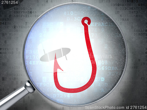 Image of Safety concept:  Fishing Hook with optical glass